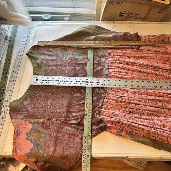 Simple People Womens Maxi Dress Pink Rayon Patchwork Flowy Style Pockets - Picture 5 of 8